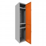 Locker metálico dual grande - 2 puertas naranja